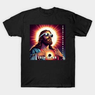 Jesus Christ Total Solar Eclipse 2024 T-Shirt